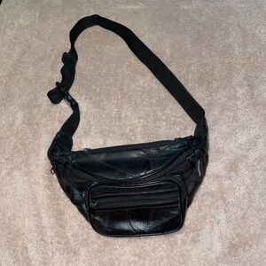 Black Leather Women’s Bag Fanny pouch
